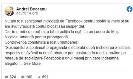Amendat cu 4.500 de lei pentru o postare anti-Guvern si pro-PSD pe Facebook